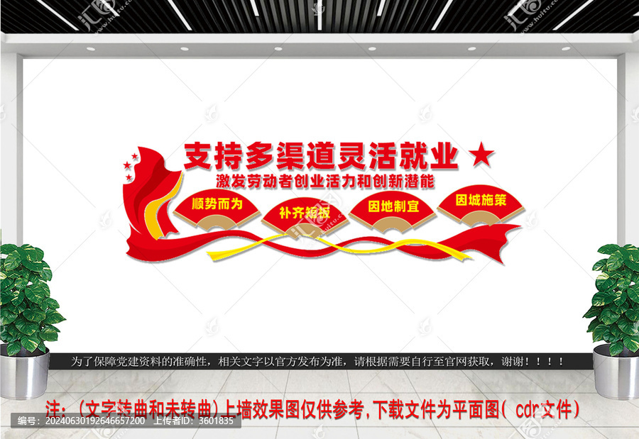 多渠道靈活就業(yè)文化墻