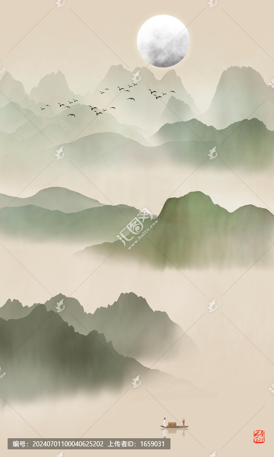 玄關(guān)水墨山水
