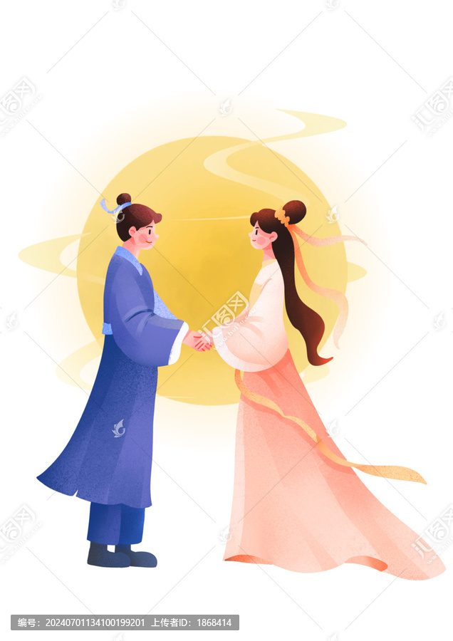 創(chuàng)意七夕情人節(jié)手繪插畫