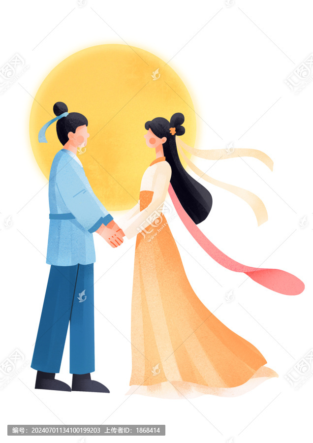 創(chuàng)意七夕情人節(jié)手繪插畫