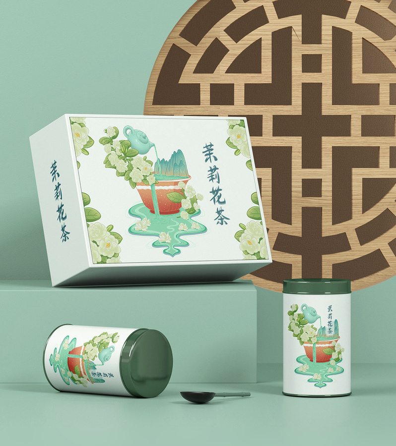 茉莉花茶插畫(huà)