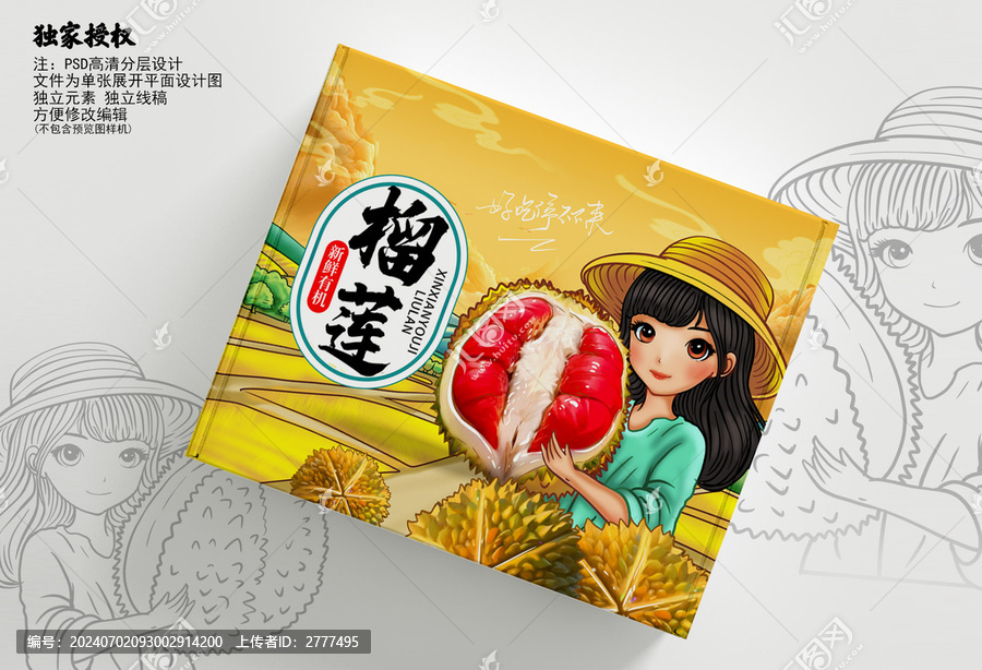 榴蓮包裝插畫(huà)