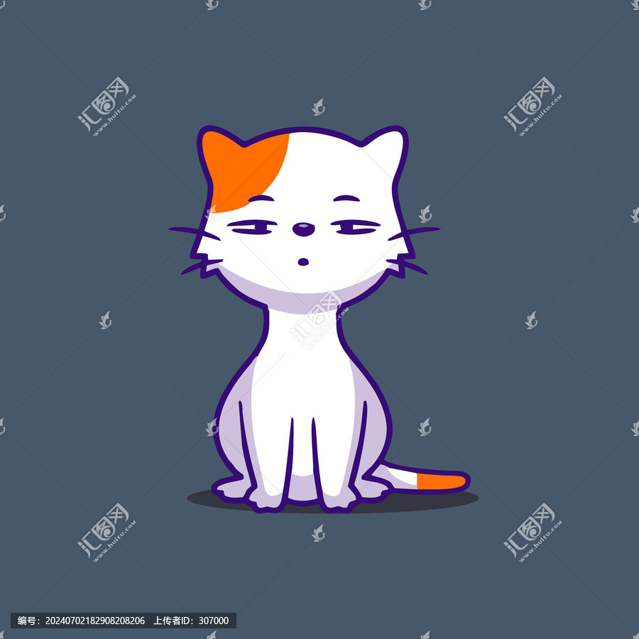 可愛貓貓Q版卡通插畫