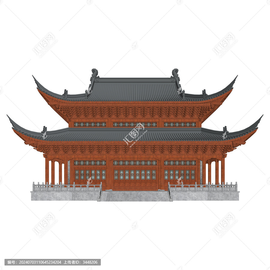 中式古建筑效果圖畫