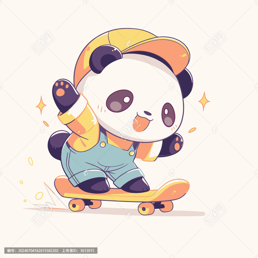 快樂滑板熊貓
