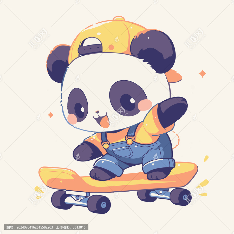 滑板熊貓