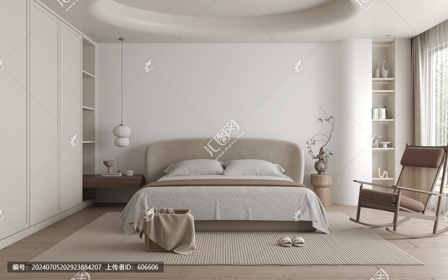 現(xiàn)代臥室墻布壁畫背景場(chǎng)景圖