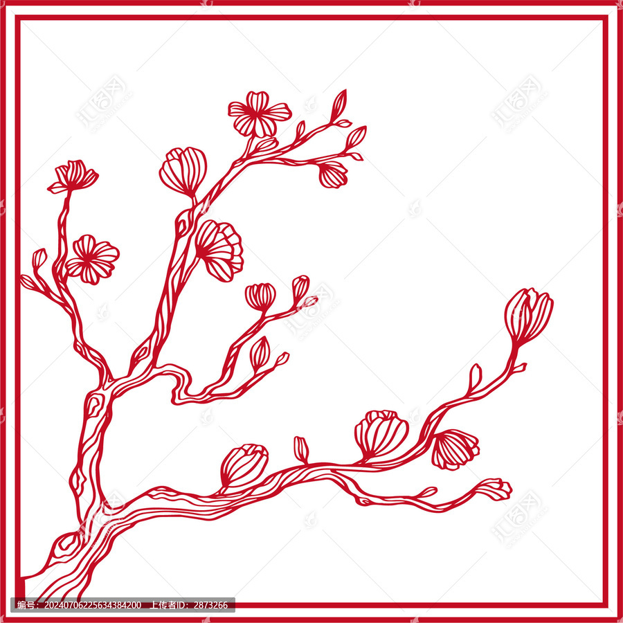 剪紙花卉圖案