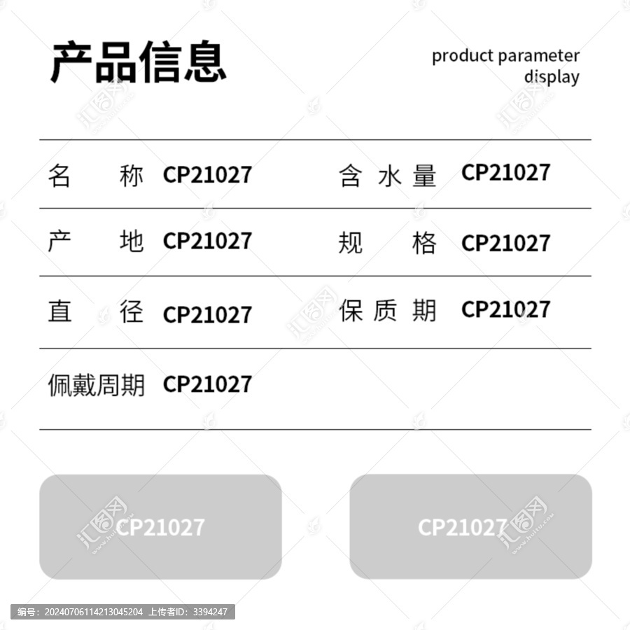 詳情頁展示參數(shù)