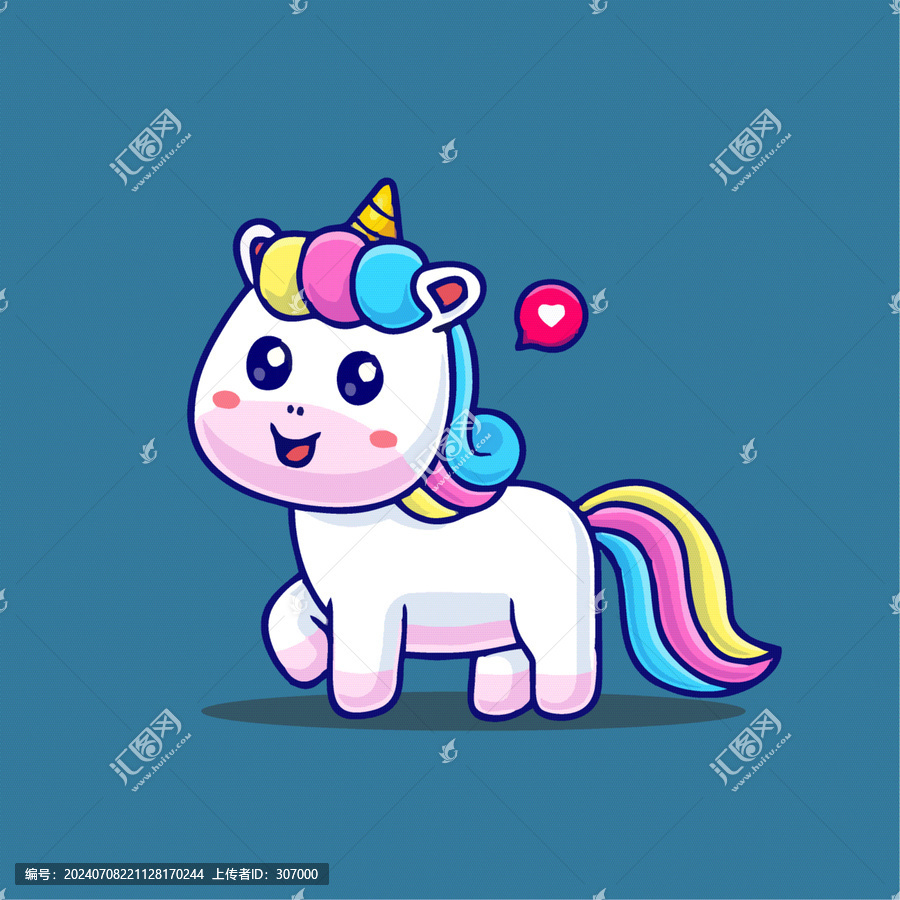 可愛善良小馬寶莉Q版卡通插畫