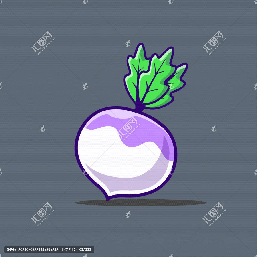 可愛白蘿卜Q版卡通插畫