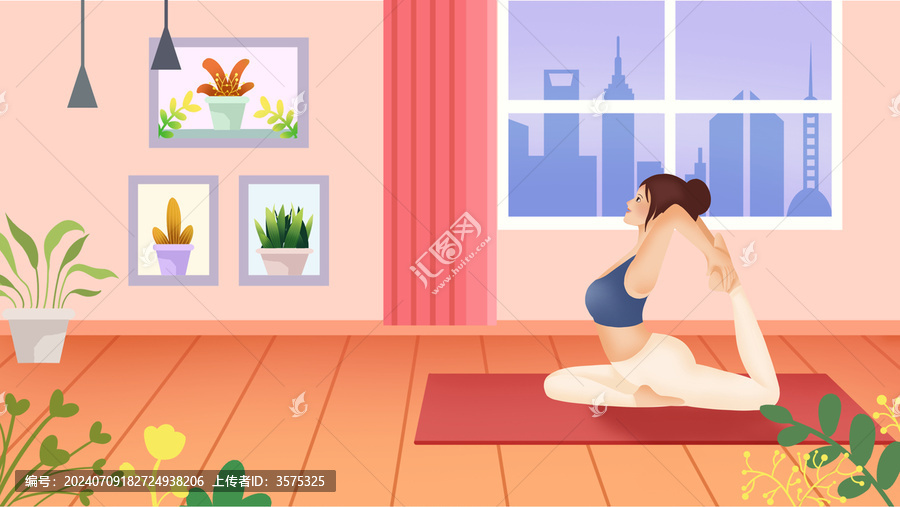 瑜伽健身扁平banner