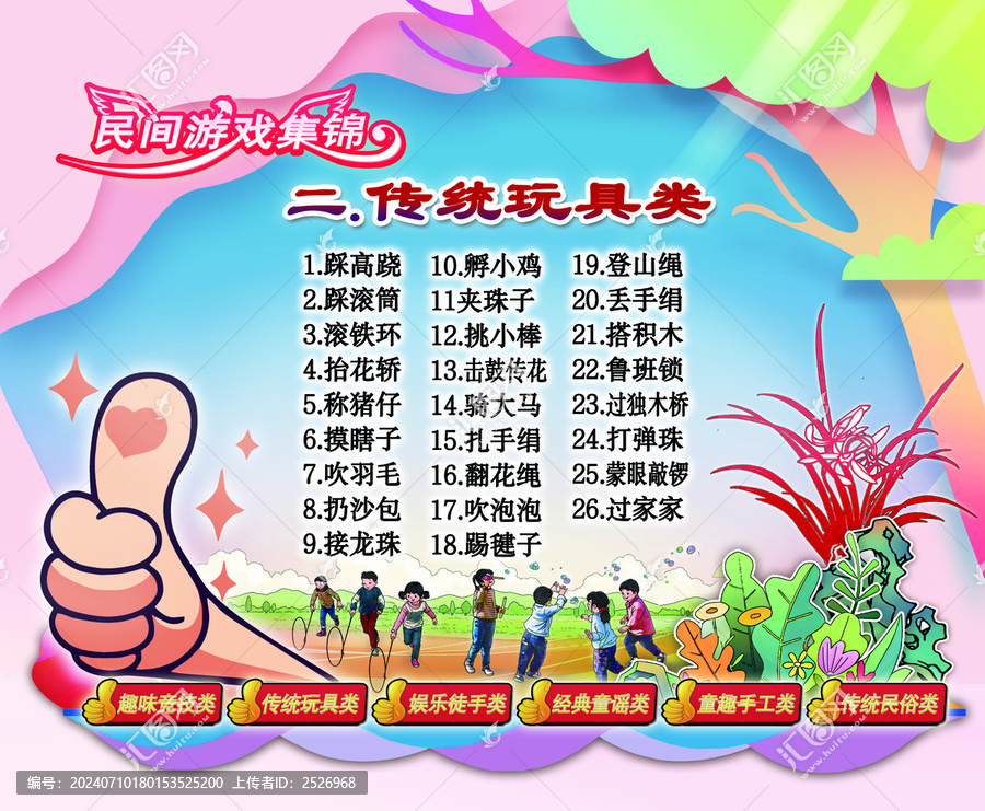 民間游戲傳統(tǒng)玩具類目錄展板
