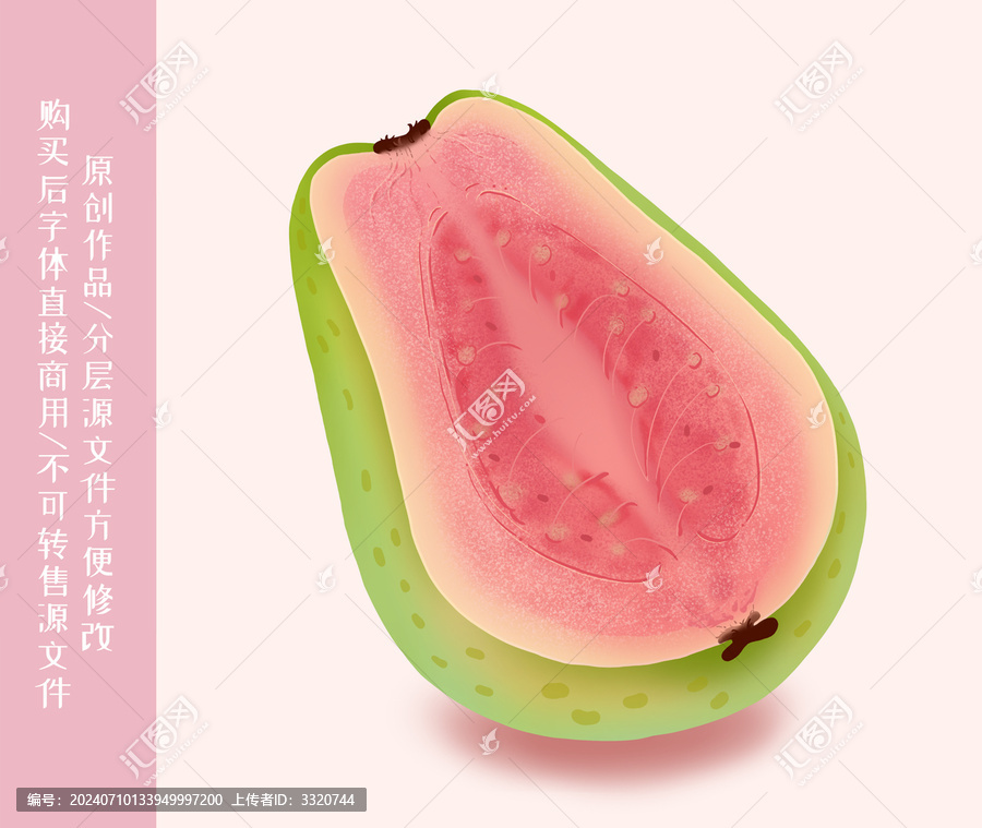 紅心芭樂插畫