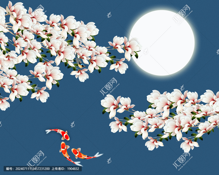 玉蘭花裝飾畫(huà)