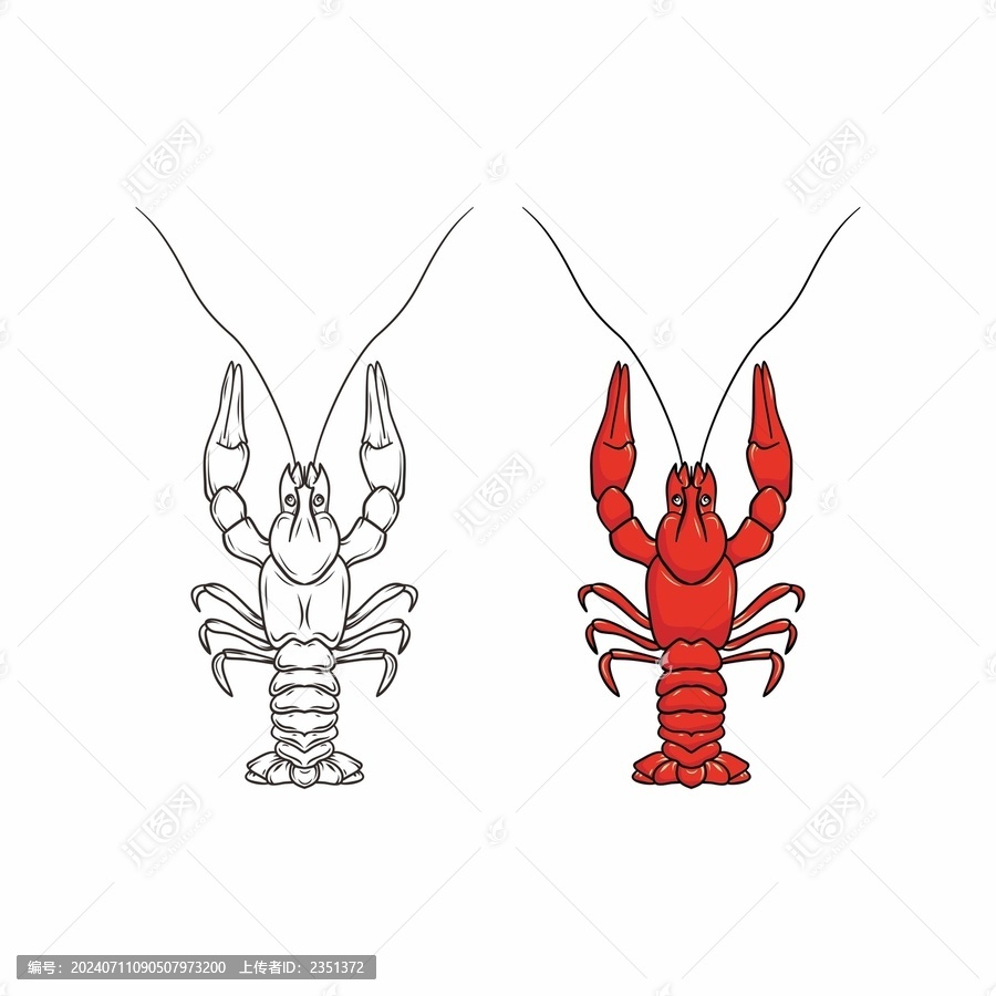 龍蝦插畫