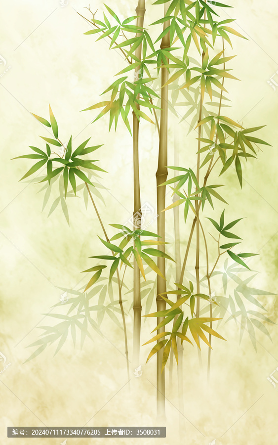 新中式意境竹林背景墻