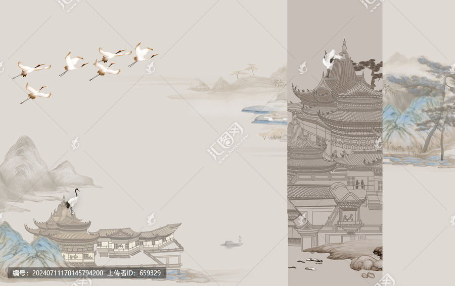 樓閣背景墻