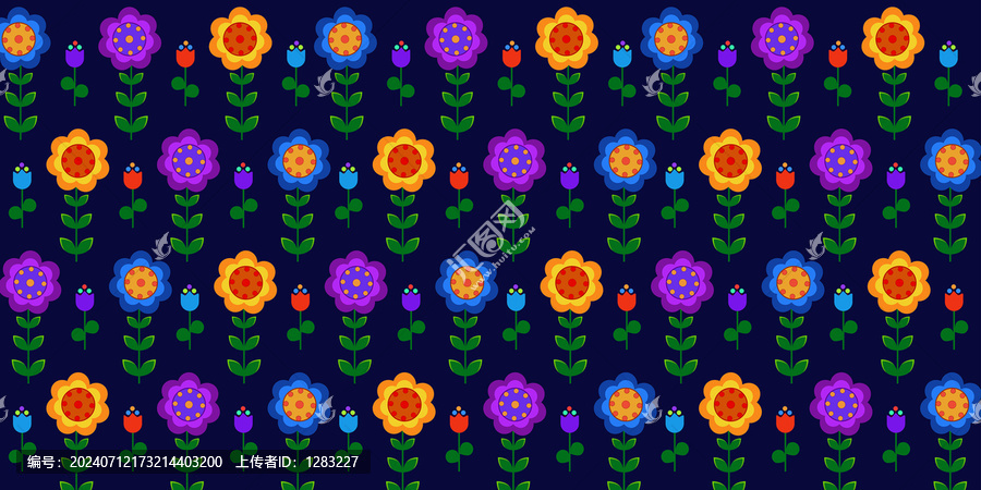 手繪小花印花圖案