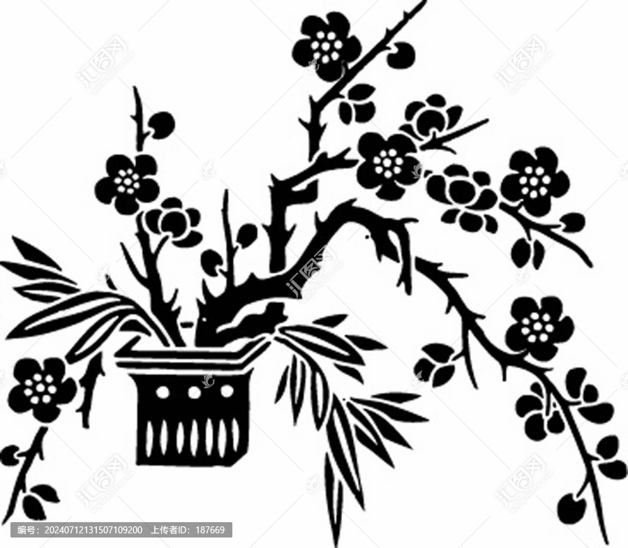 梅花線稿