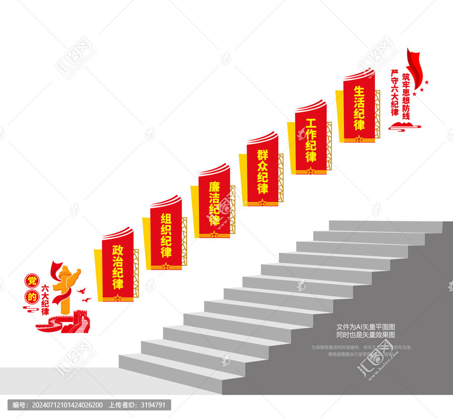 黨的六大紀(jì)律樓梯墻
