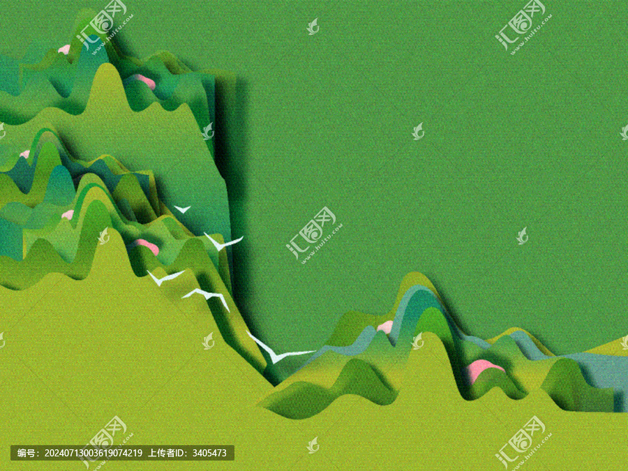 新國風(fēng)初春蘇醒的森林剪紙風(fēng)海報(bào)