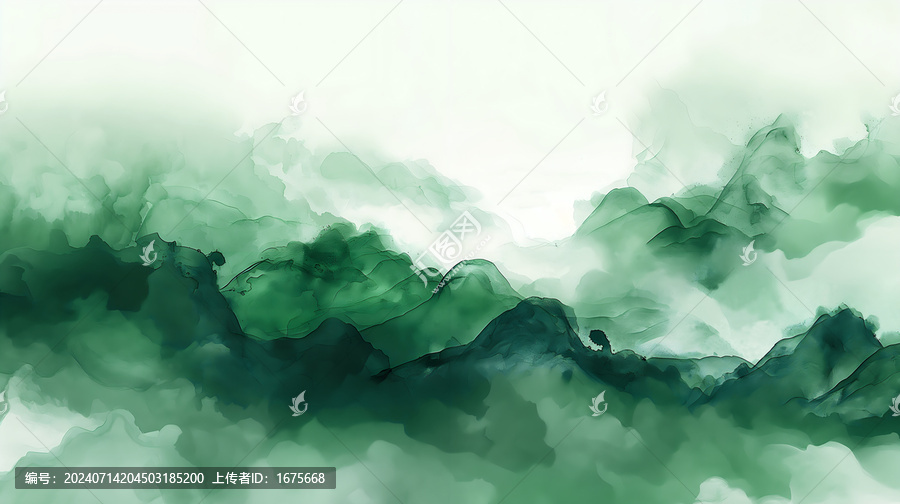 綠色山水背景
