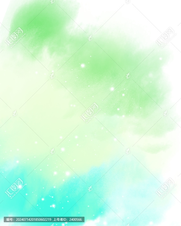 浪漫藍(lán)綠色水彩畫(huà)