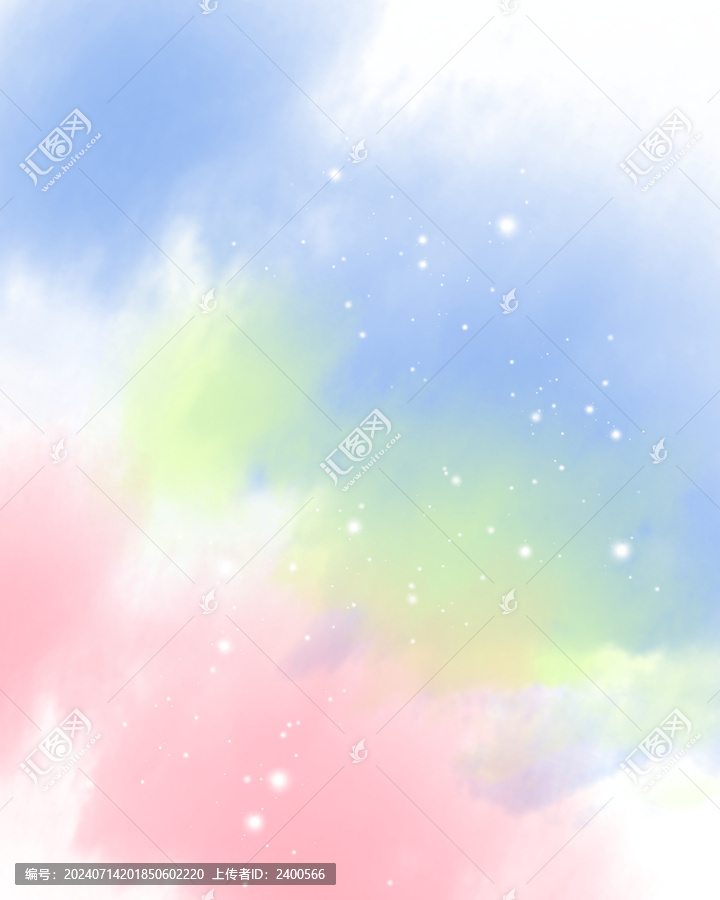 兒童小清新夢(mèng)幻云朵畫