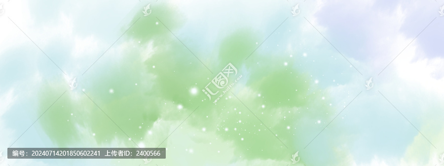 藍(lán)綠色水彩裝飾畫