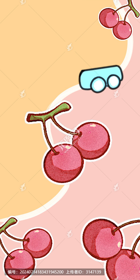 手機(jī)殼櫻桃插畫