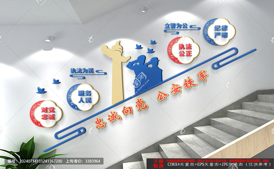 公安局樓梯文化墻