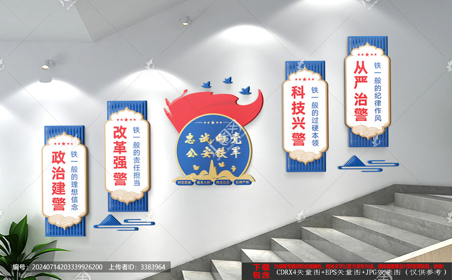 警隊(duì)樓梯文化墻