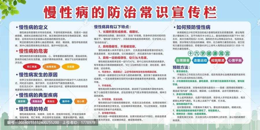慢性病防治常識(shí)宣傳欄
