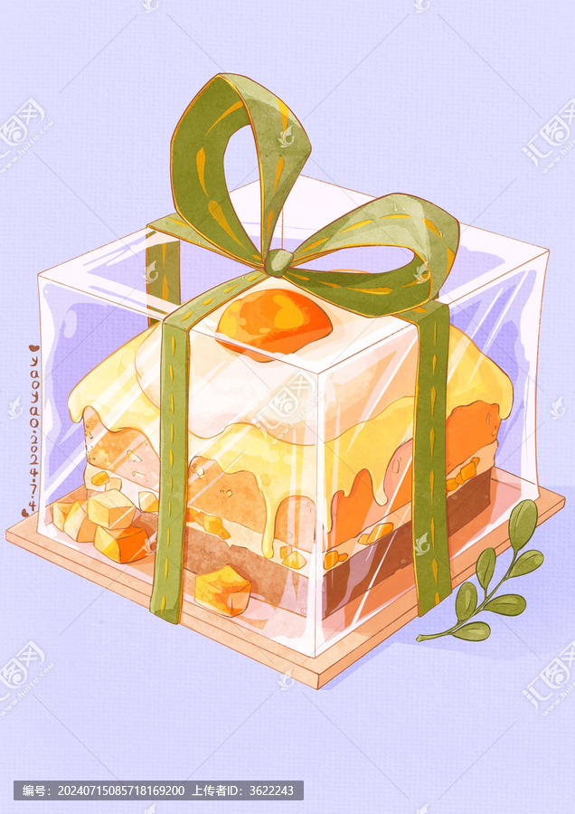 透明包裝小蛋糕插畫