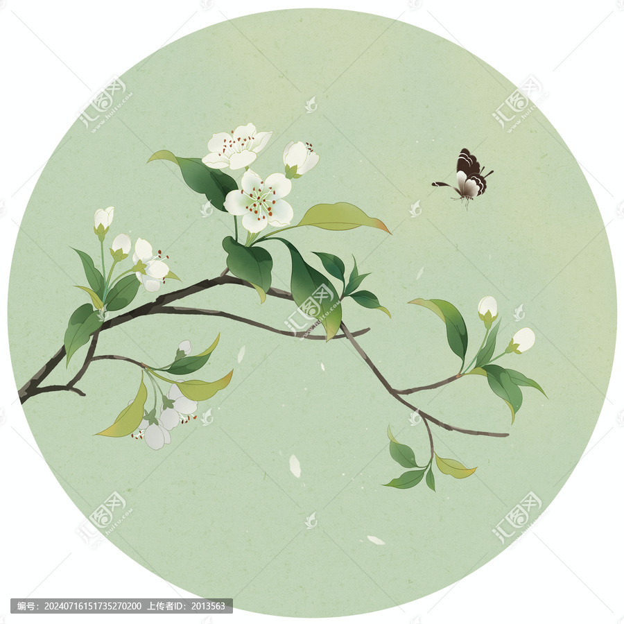 古風(fēng)梨花插畫(huà)