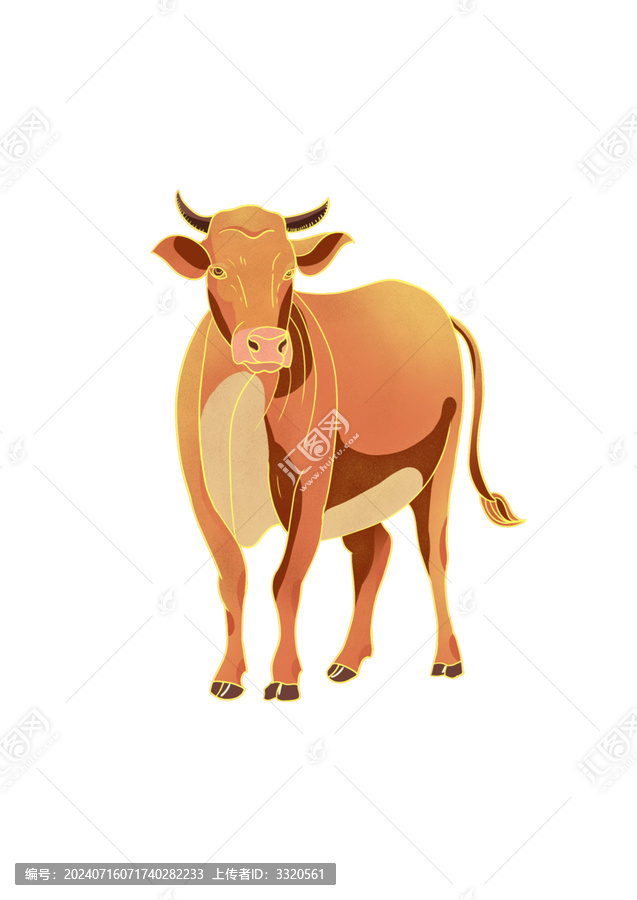 國潮插畫元素牛