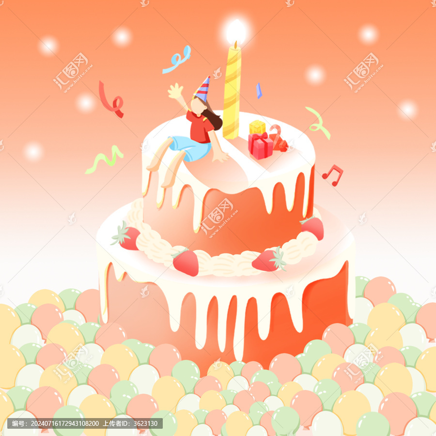 生日蛋糕插畫