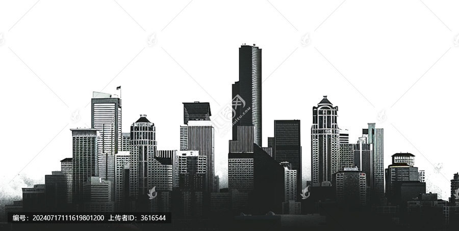 城市天際線高樓建筑素材