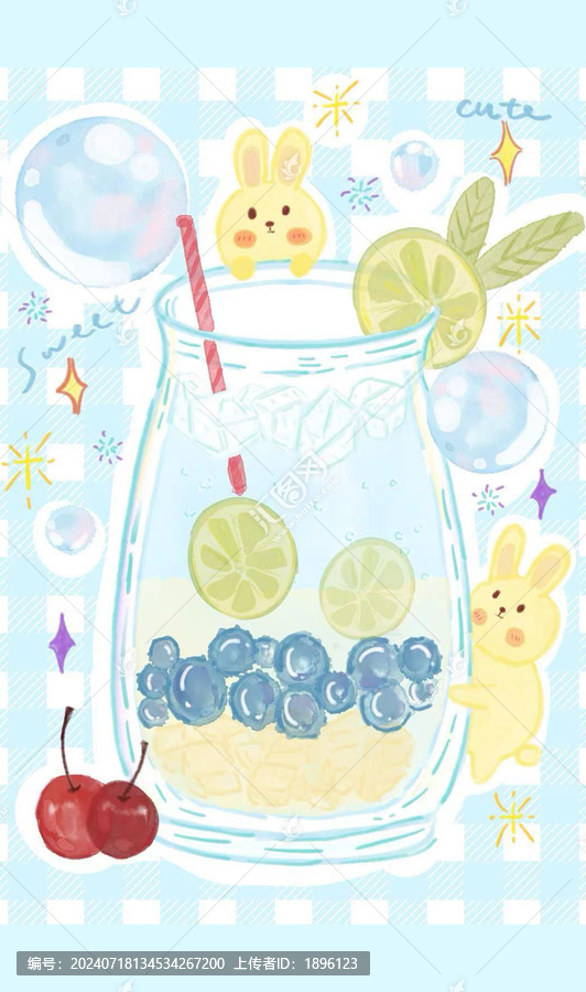 插畫果汁