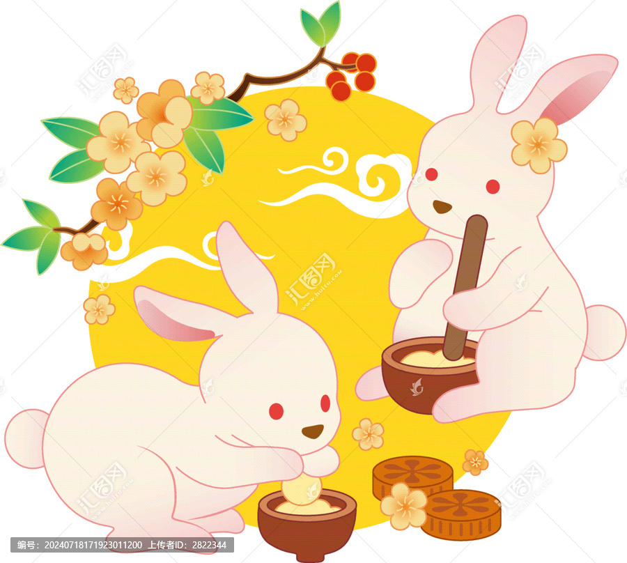 中秋節(jié)月亮上做月餅的兔子傳統(tǒng)