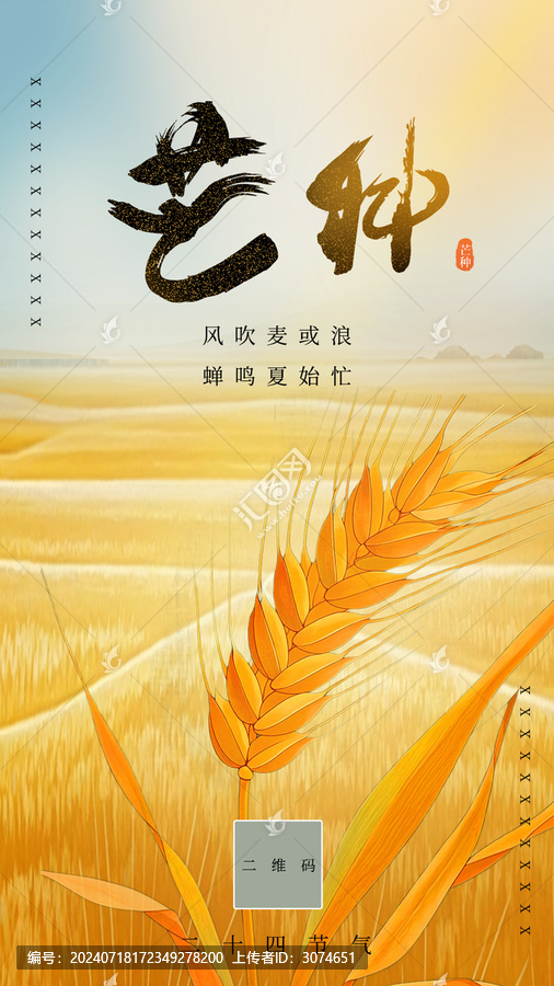二十四節(jié)氣芒種壁紙海報