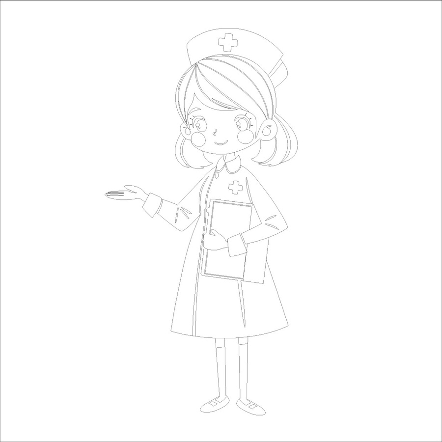 卡通可愛(ài)護(hù)士插畫(huà)
