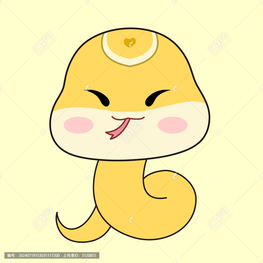 卡通小黃蛇生肖蛇插畫(huà)