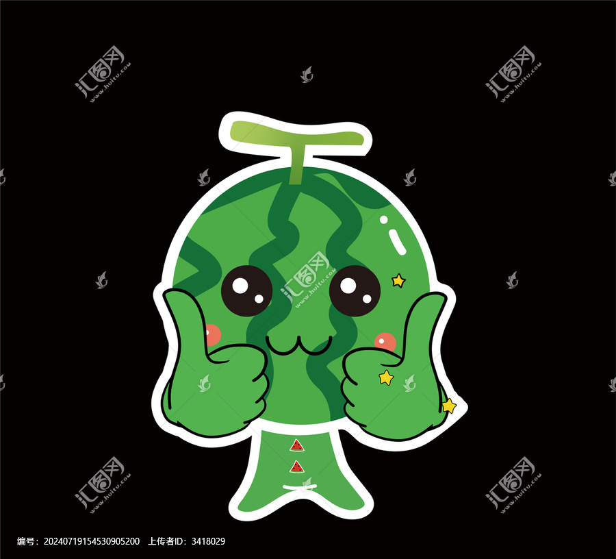 西瓜水果貼紙