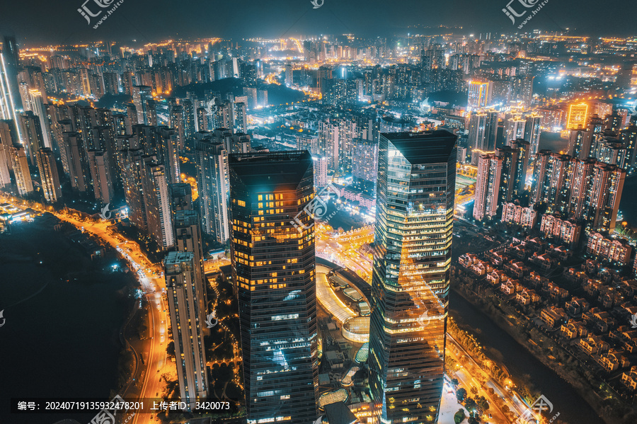 湖南長(zhǎng)沙金茂廣場(chǎng)雙塔夜景航拍-匯圖網(wǎng) www.fosd68.com 湖南長(zhǎng)沙金茂廣場(chǎng)雙塔夜景航拍