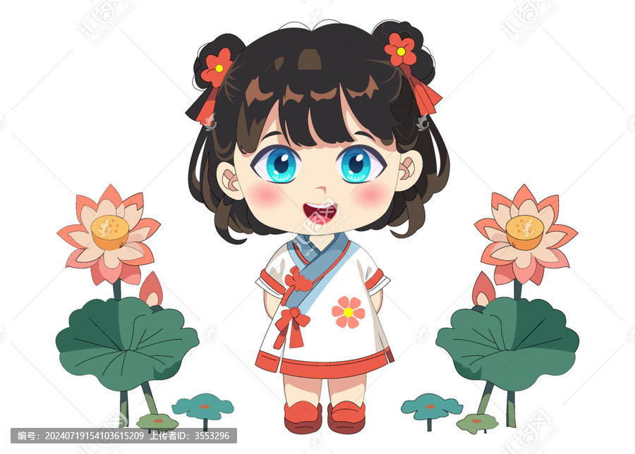 夏至女孩24節(jié)氣大暑小暑插畫