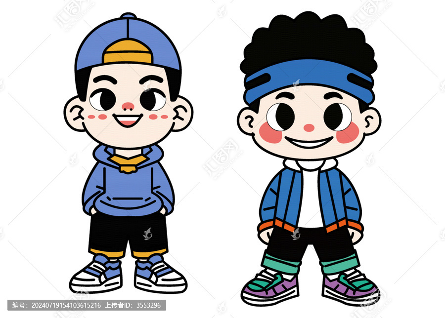 酷酷的嘻哈街舞小男孩