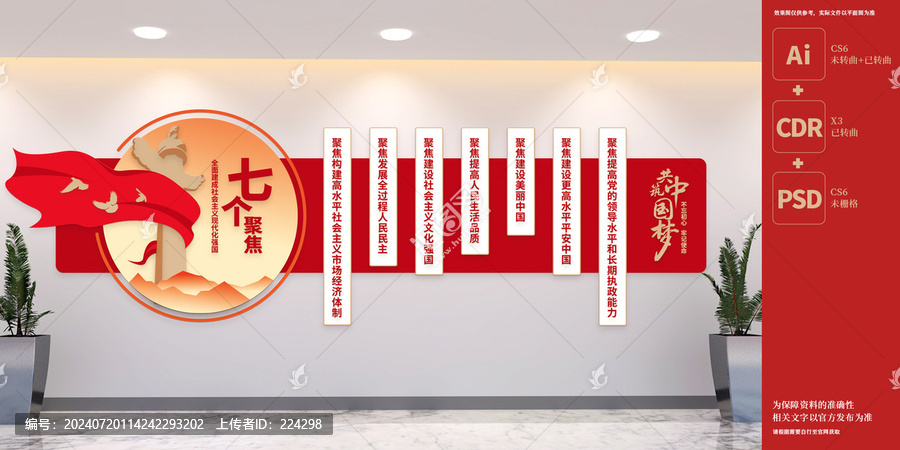 七個聚焦黨建文化墻