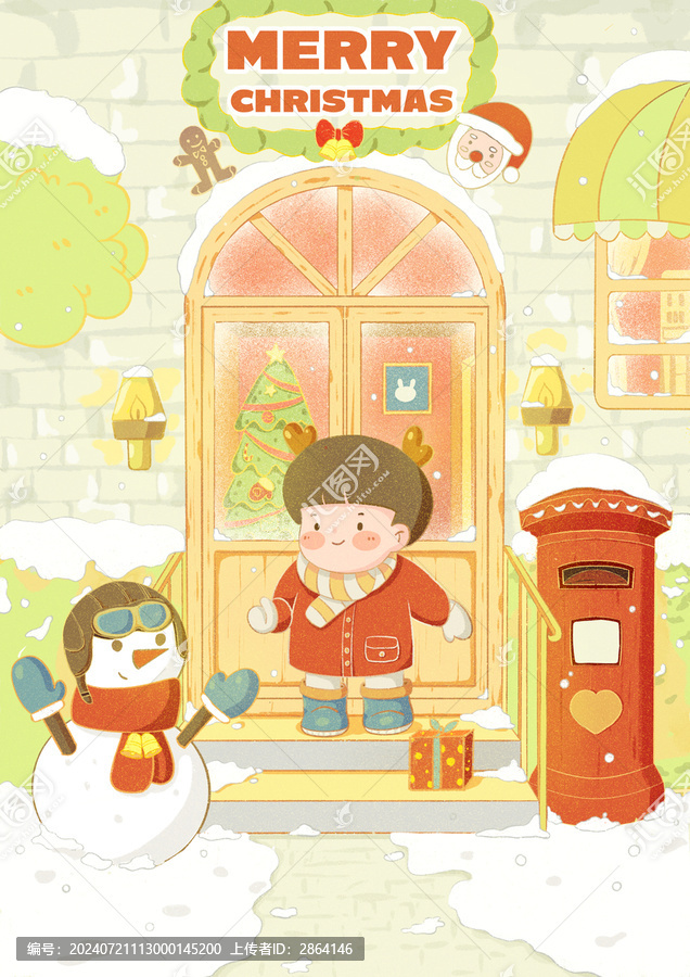 卡通圣誕節(jié)雪人